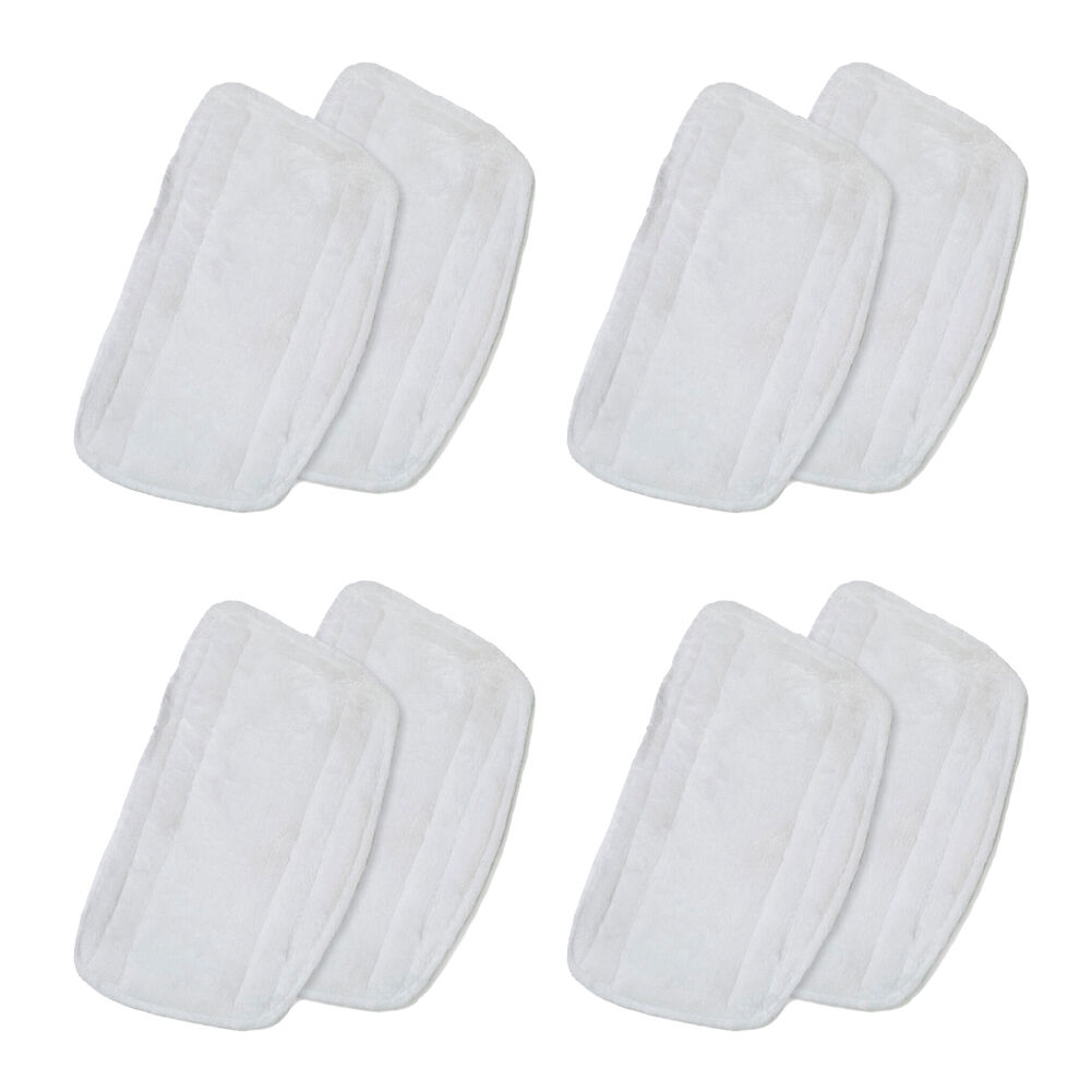 4x 2pc CleanUp i-Vac Steamy Wonder Mop Pads for Efficient Floor Cleaning White