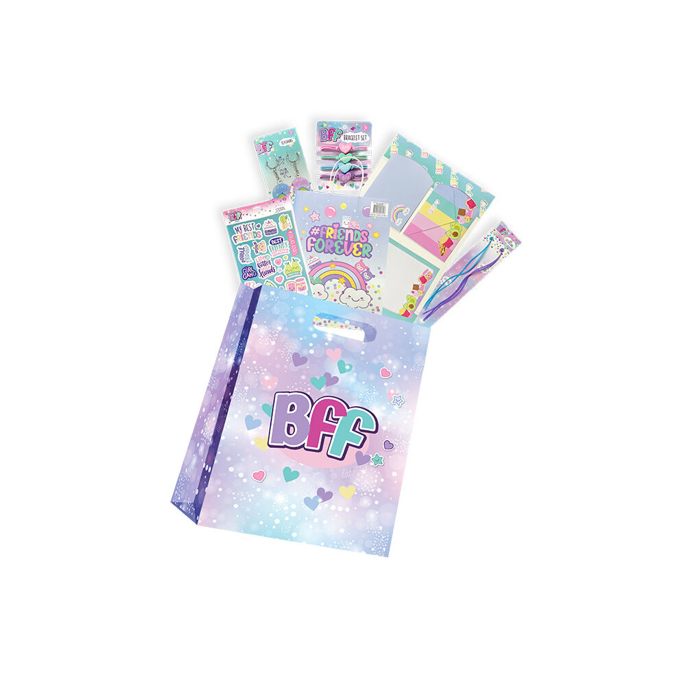 3PK BFF Mini Showbag Friendship Gift Set with Writing Set Keychain Stickers - 5y+