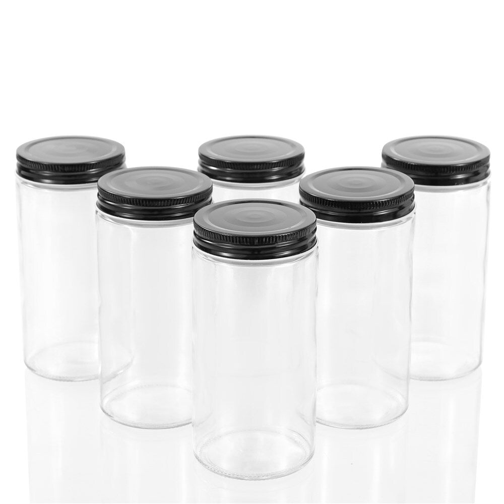 2PK 6PK Lemon & Lime 500ml Preserve Jar Capri Glass w/ Black Lid