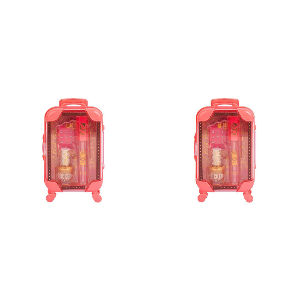 2PK Wicked Mini Make Up Case Lip Gloss/Nail Polish/Nail Decals - Pink 5y+