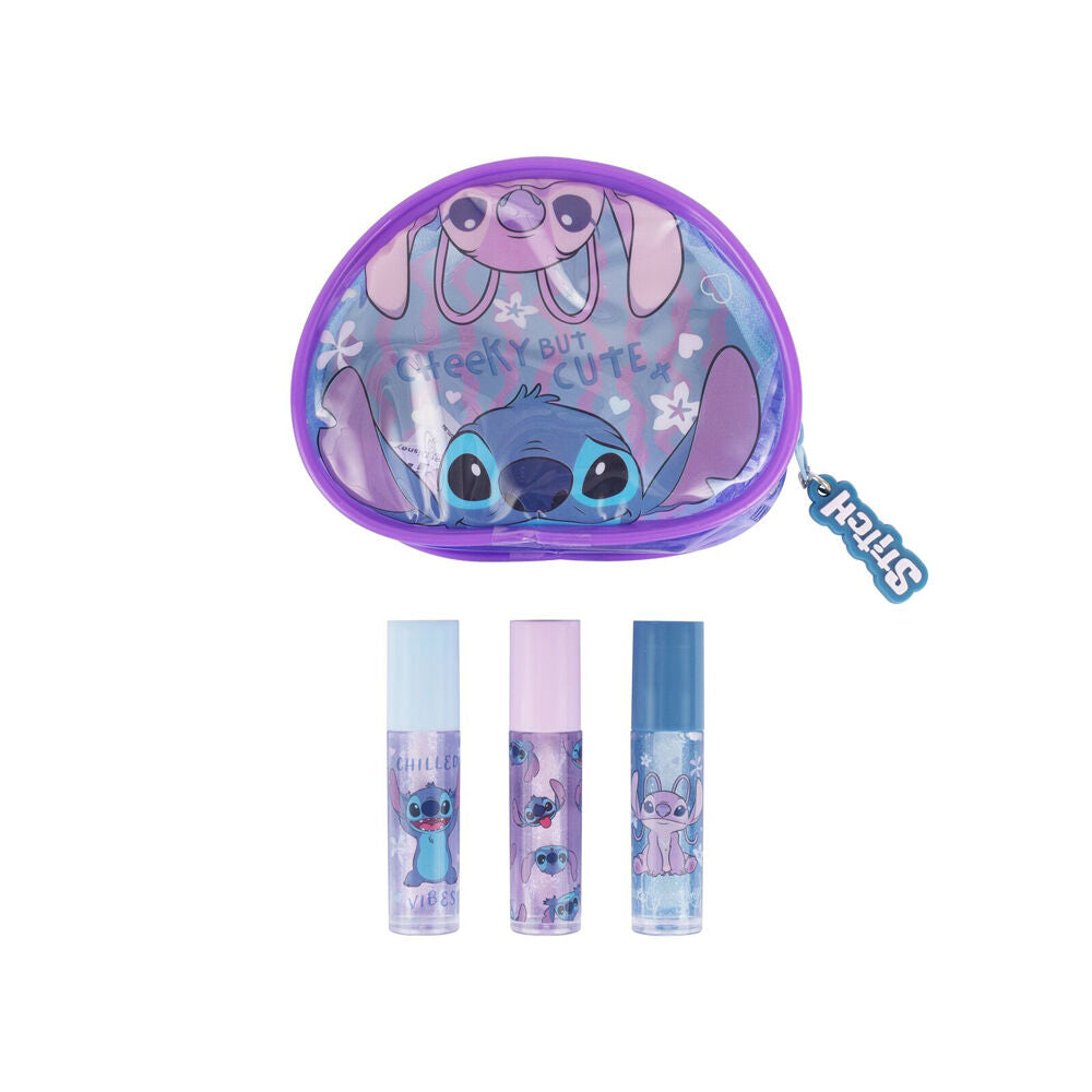 6pc Disney Stitch Lip Gloss & Purse Cosmetic Kit Set Kids 5y+