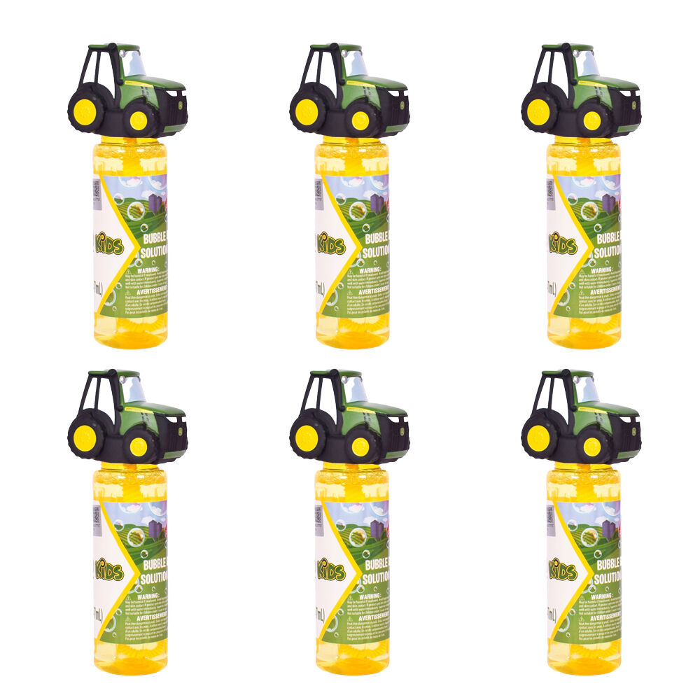 6PK John Deere Blowing Bubbles Bottle w/Bottle Tractor Themed Wand 147ml