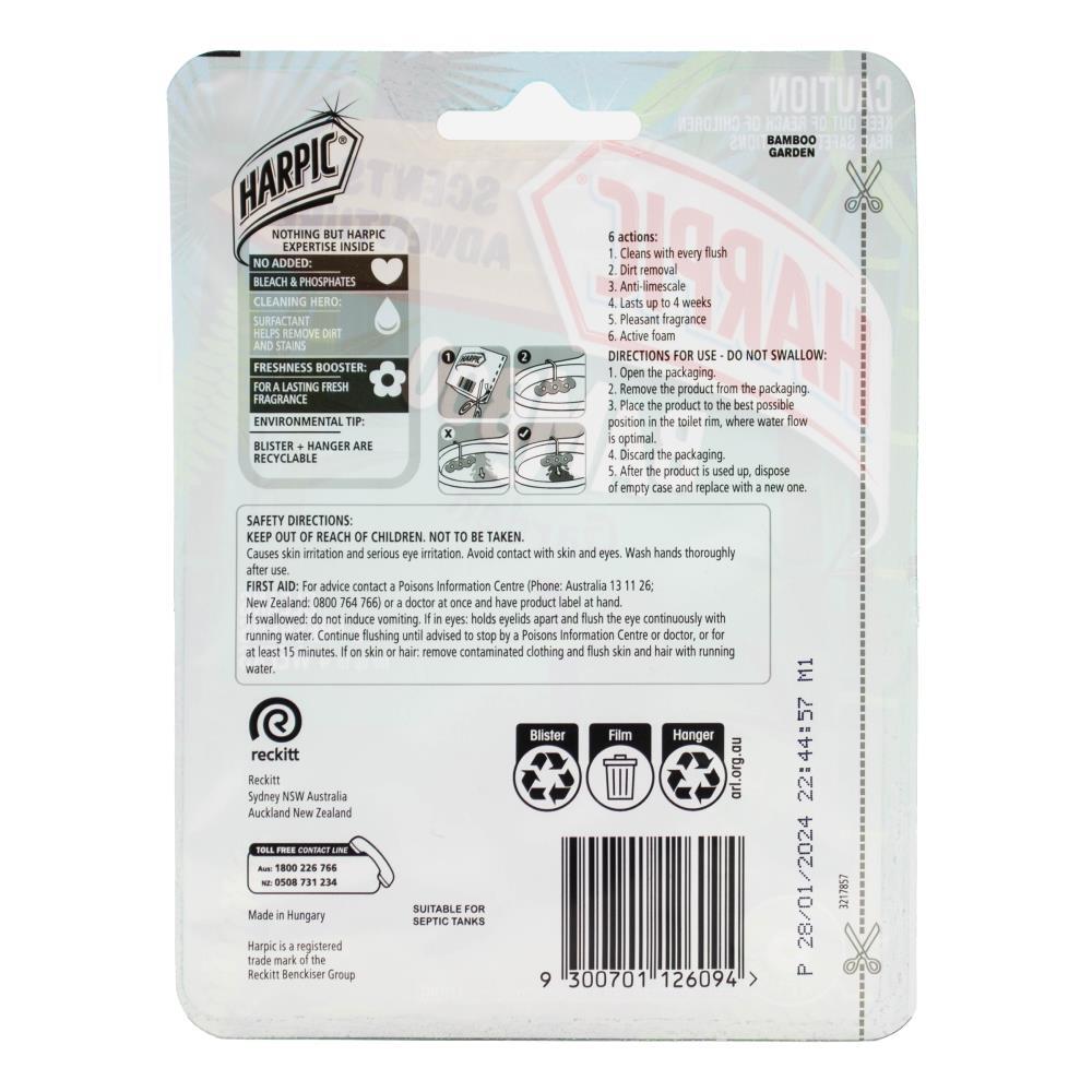 6PK Harpic Scents Of Adventure Toilet Cage Cleaner - Bamboo Garden