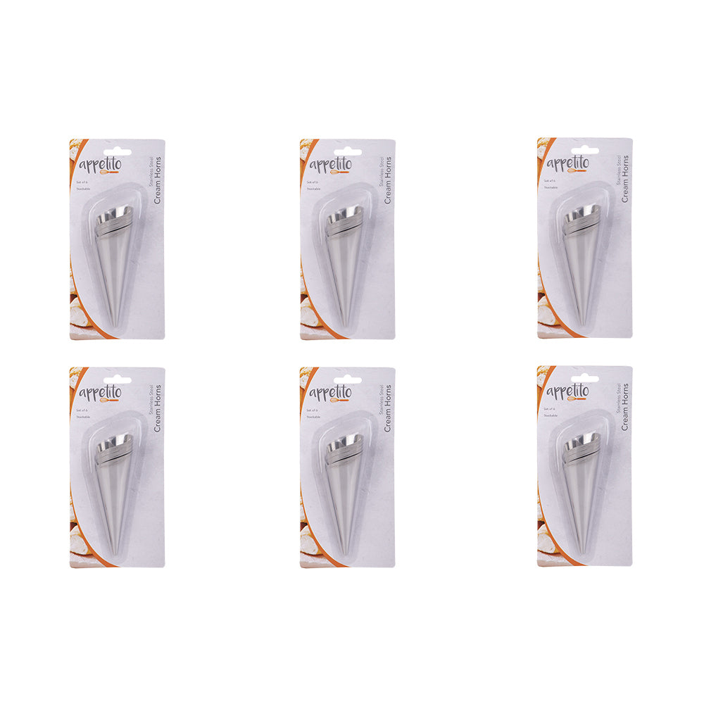 6x 6pc Appetito Stainless Steel Cream Horns Home Kitchen Cooking