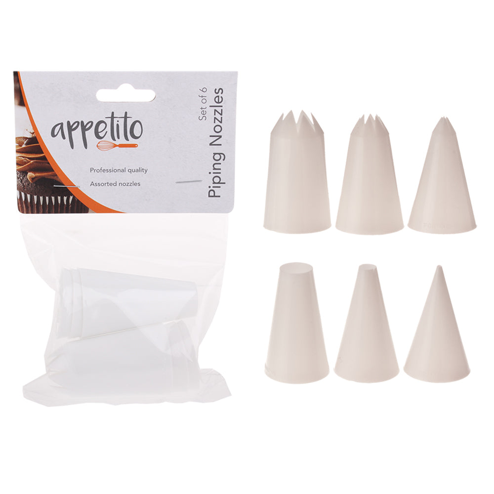 3x 6pc Appetito Asst. Plastic Piping Nozzles Home Kitchen White