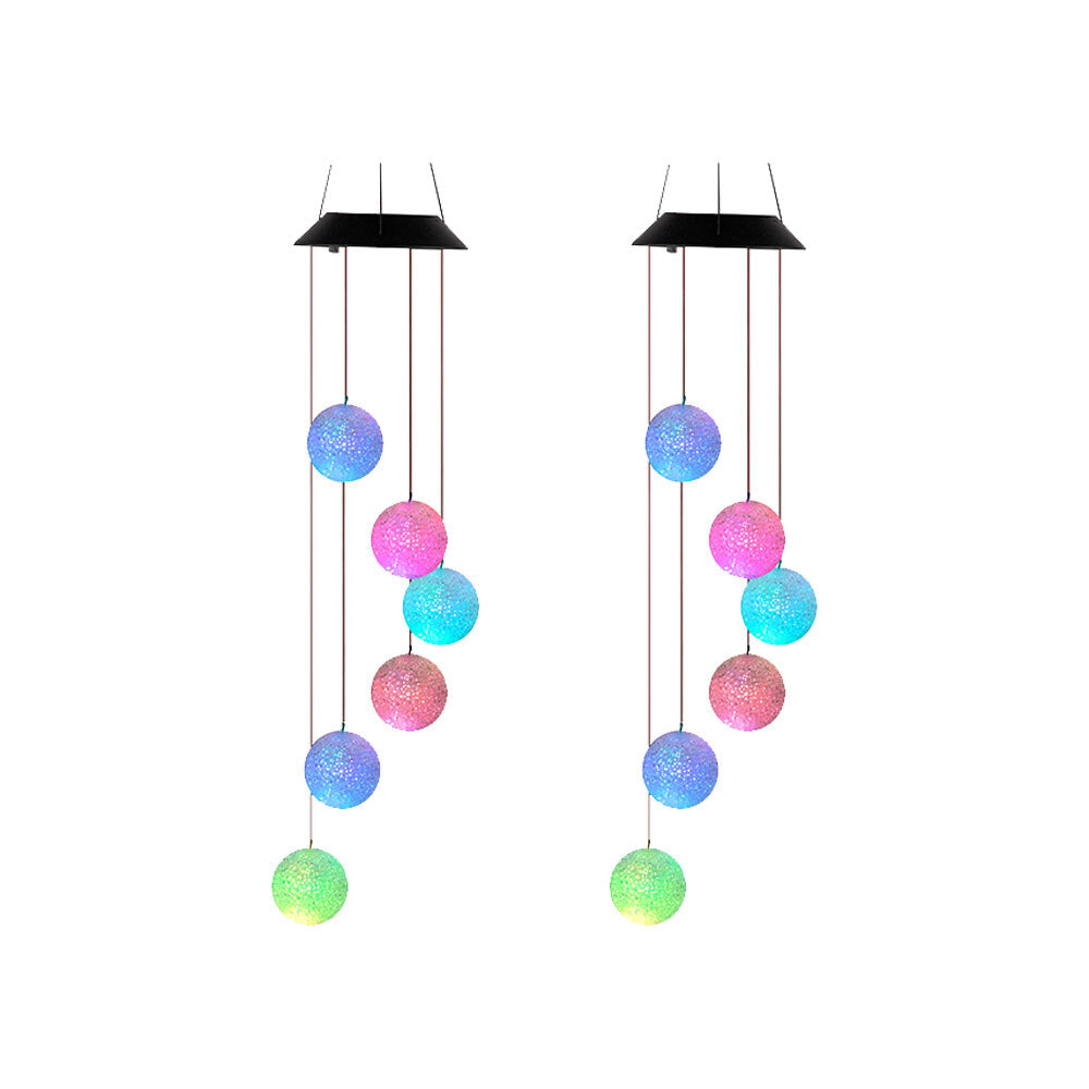 2x Licht Solar Hanging Ball Colour Changing LED 70cm