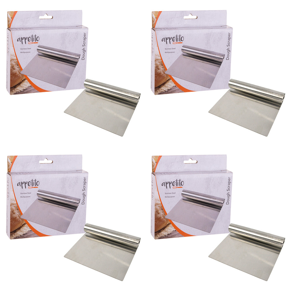 4PK Appetito Stainless Steel Dough Scraper Home Kitchen Cooking