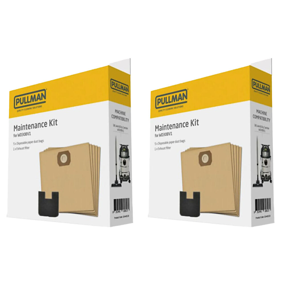 2PK Pullman 30L 32mm Wet & Dry Maintenance Kit with Dust Bags and Filter