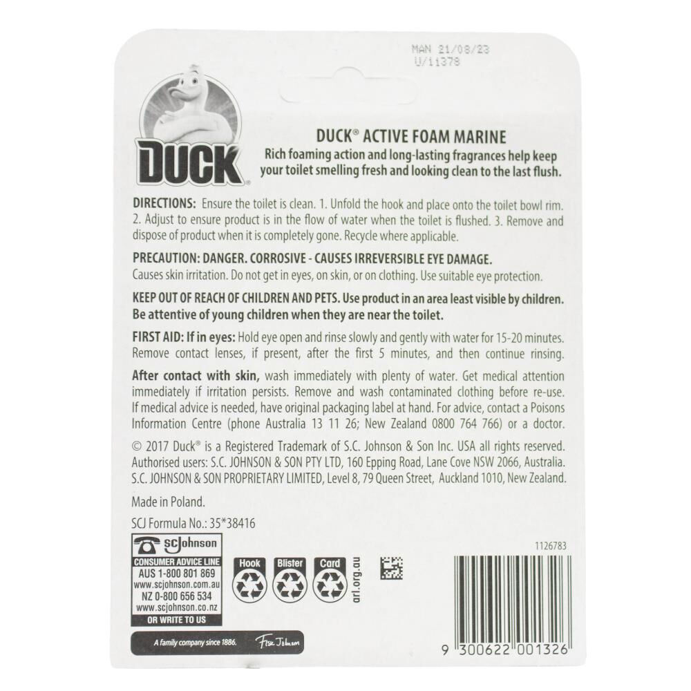 14PK Duck 38.6g Toilet Cage Active Foam Bathroom Freshener Marine Breeze