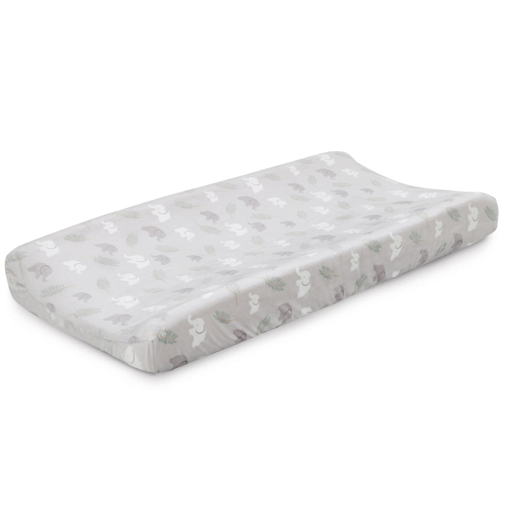 2PK Little Haven Baby/Infant Change Pad Cover Elephant 81cm - Grey