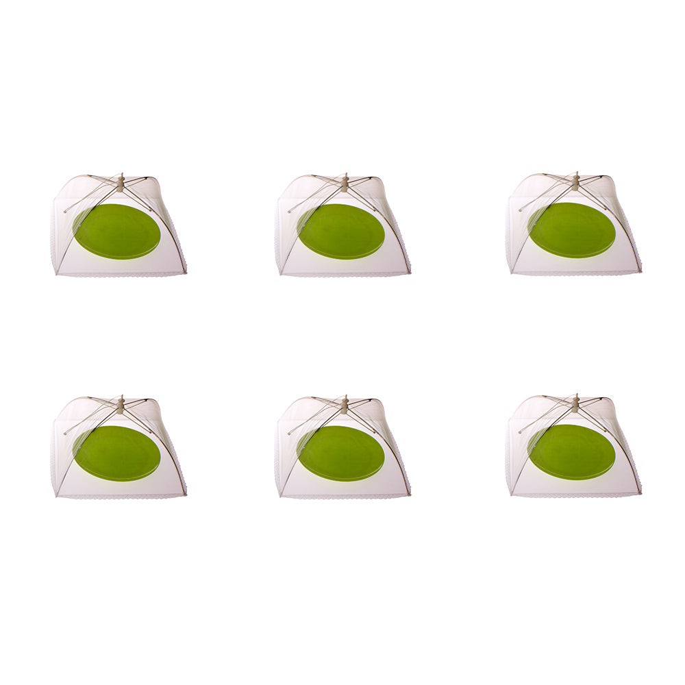 6PK Appetito Square Nylon Net Food Cover 30cm White Home Kitchen Cooking