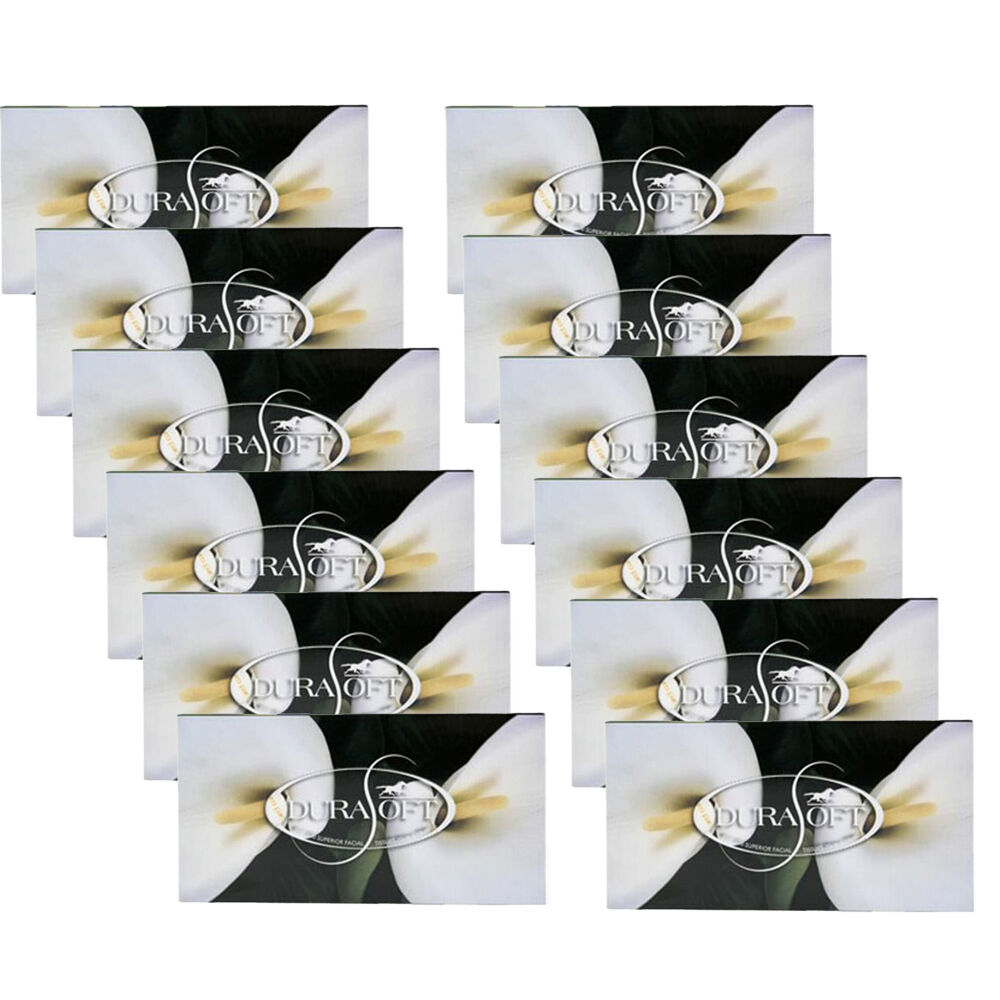 12PK Durasoft 3-Ply Facial Tissue Box 100 Sheet 18x18.5cm - White