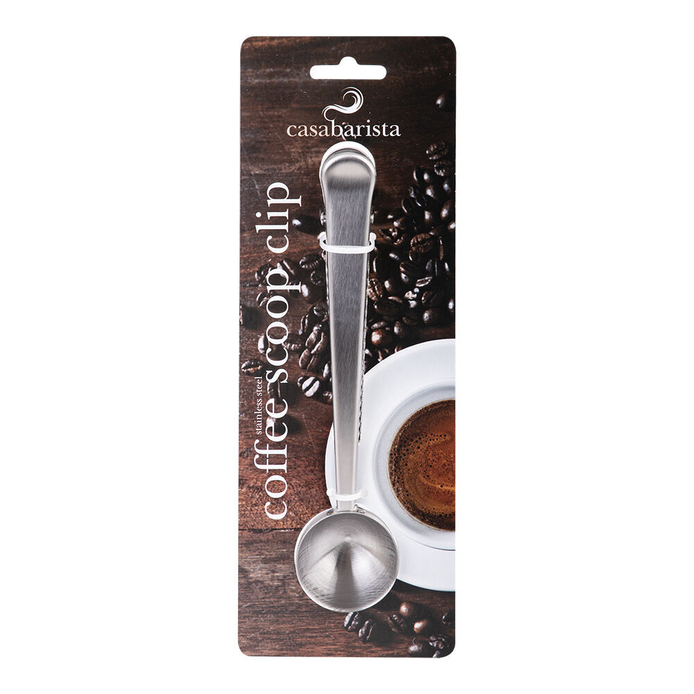 2PK Casabarista Stainless Steel Coffee Scoop Clip - Silver