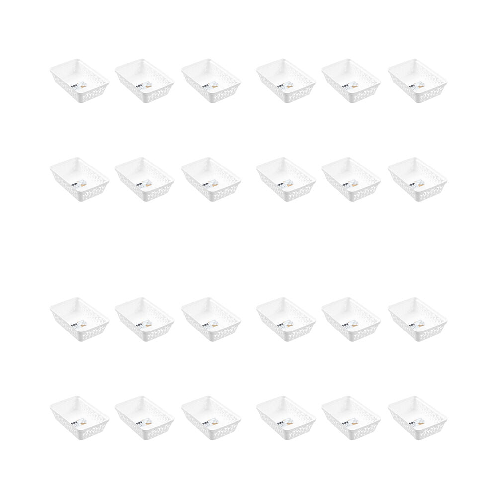 24PK Boxsweden Star Organiser Tray Versatile Rectangular 23.5x16x6.5cm White