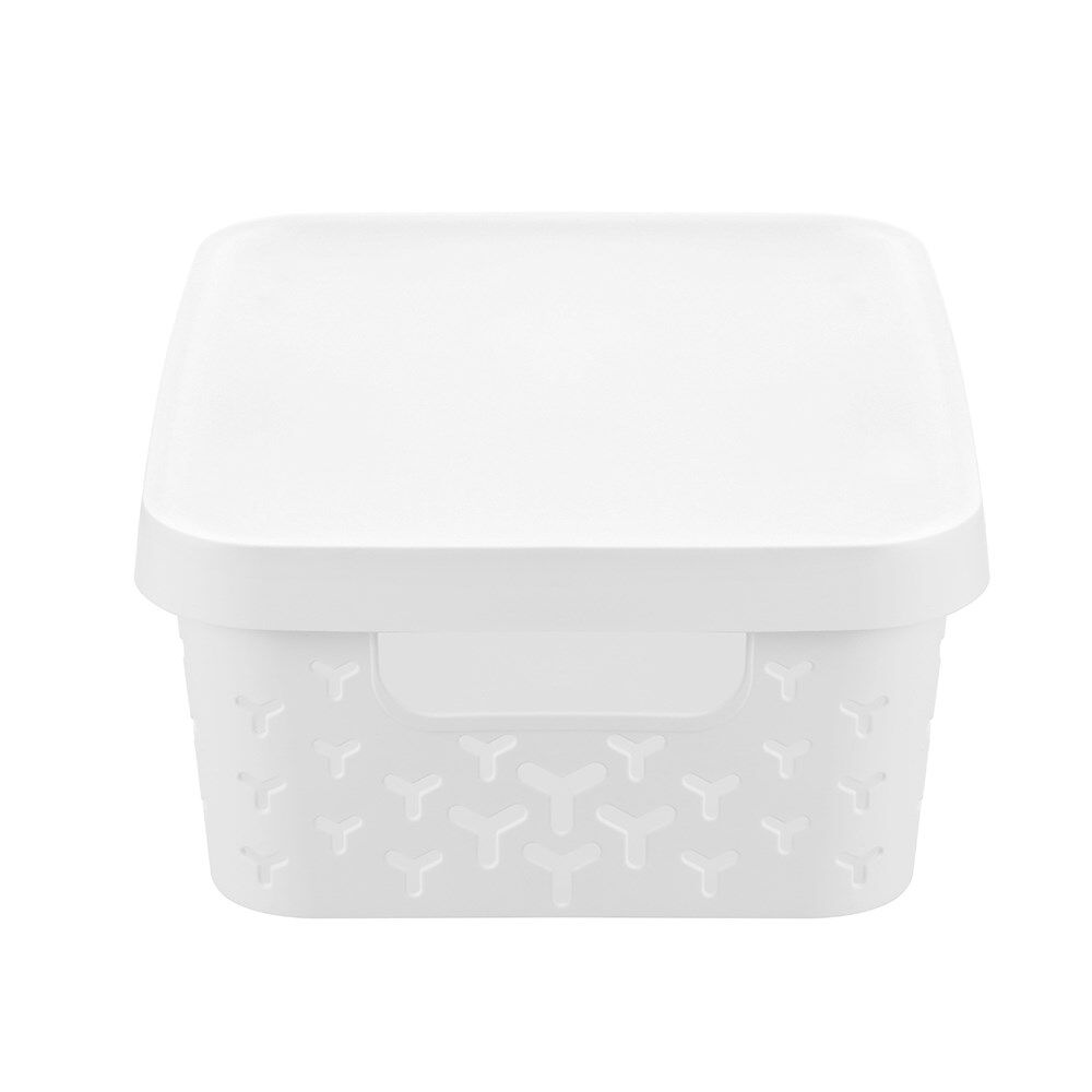 8PK Boxsweden Star Basket Lidded Versatile Organiser 10L 36x27x13.5cm White