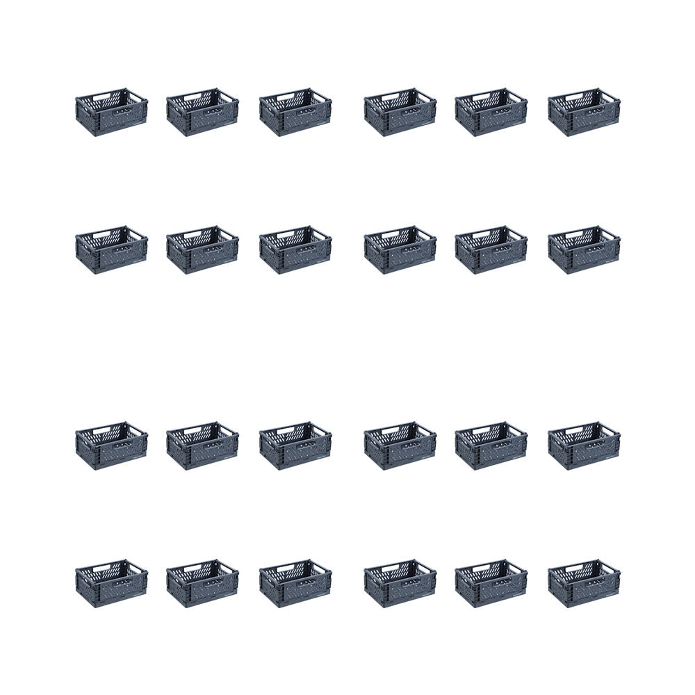 24PK Boxsweden Foldaway Storage Basket Organiser 2.2L 22x15x8.5cm Assorted