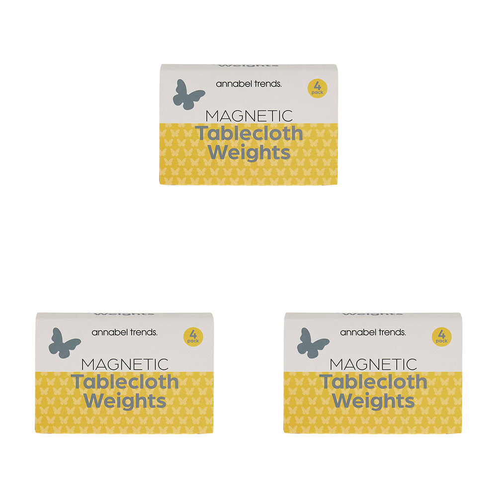 12pc Annabel Trends Magnetic Tablecloth Weights Bird Silver