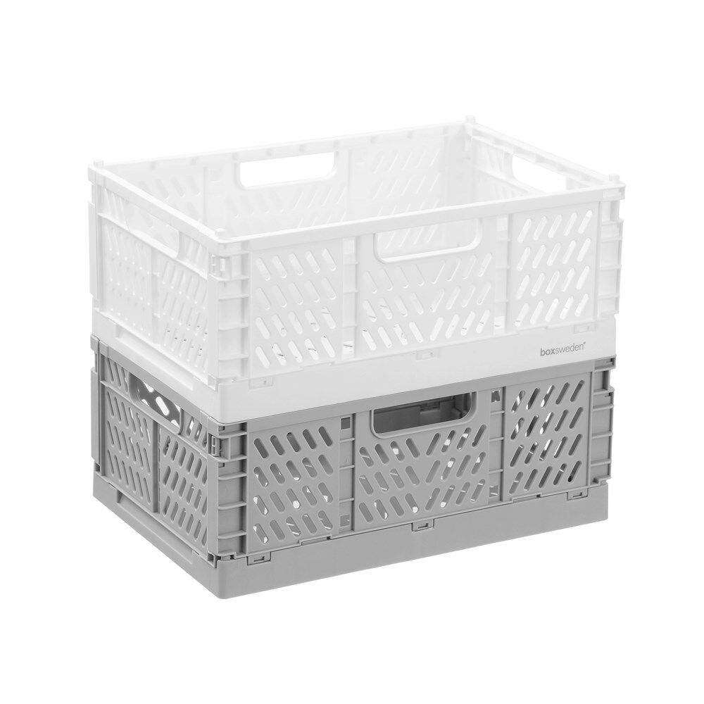 12PK Boxsweden Foldaway Storage Basket Organiser 6.3L 31x20x12cm Assorted