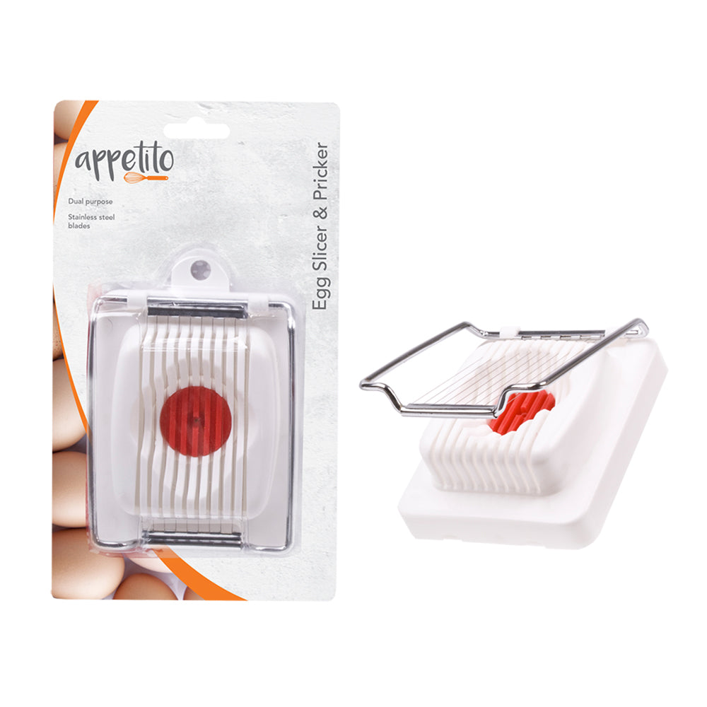 3PK Appetito Egg Slicer/Pricker Home Kitchen Cooking White