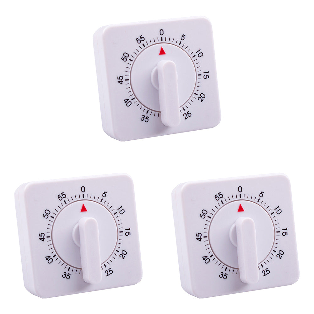 3PK Appetito 60 Minute Timer Square Home Kitchen Cooking White