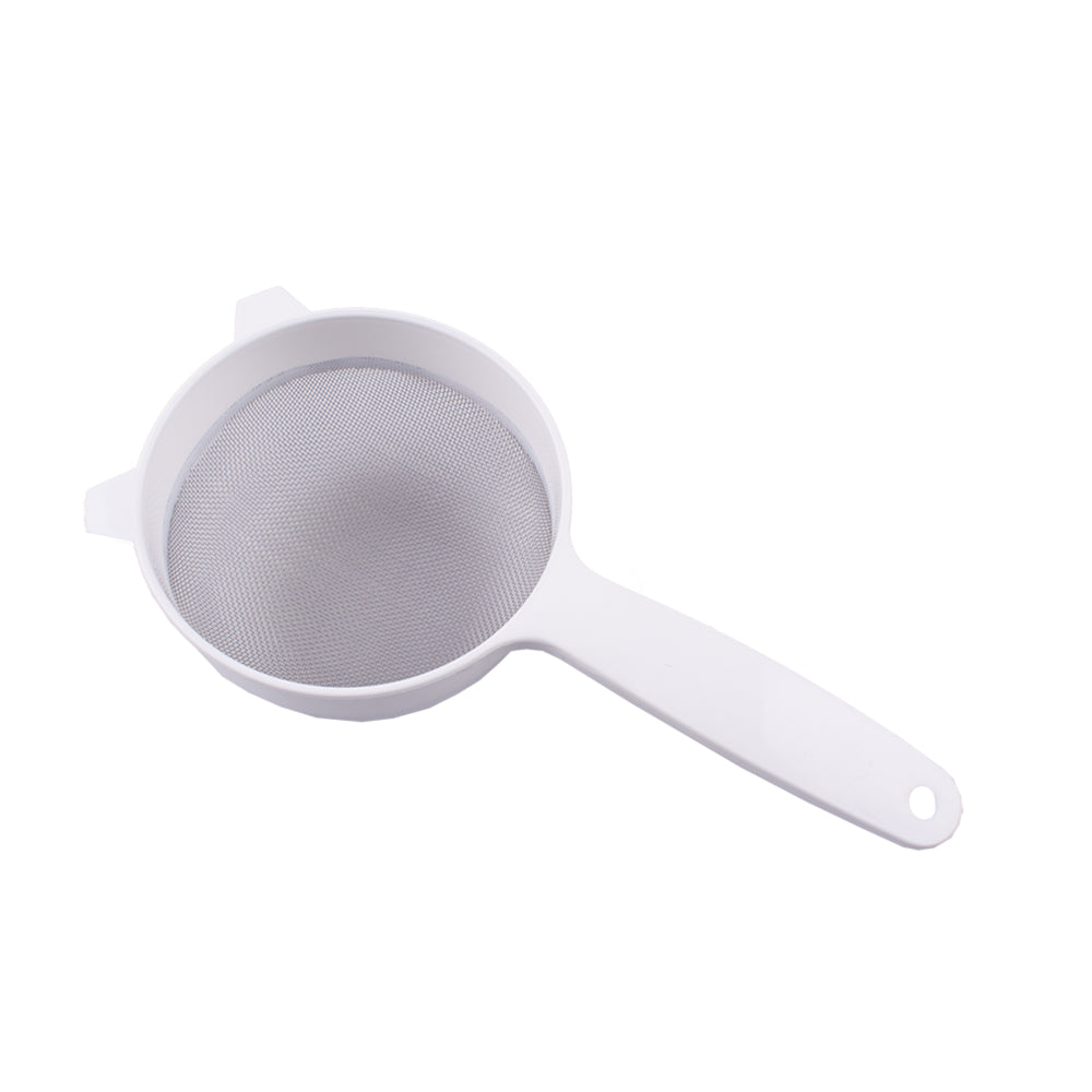6PK Appetito Stainless Steel Mesh Plastic Strainer 12.5cm Dia. White