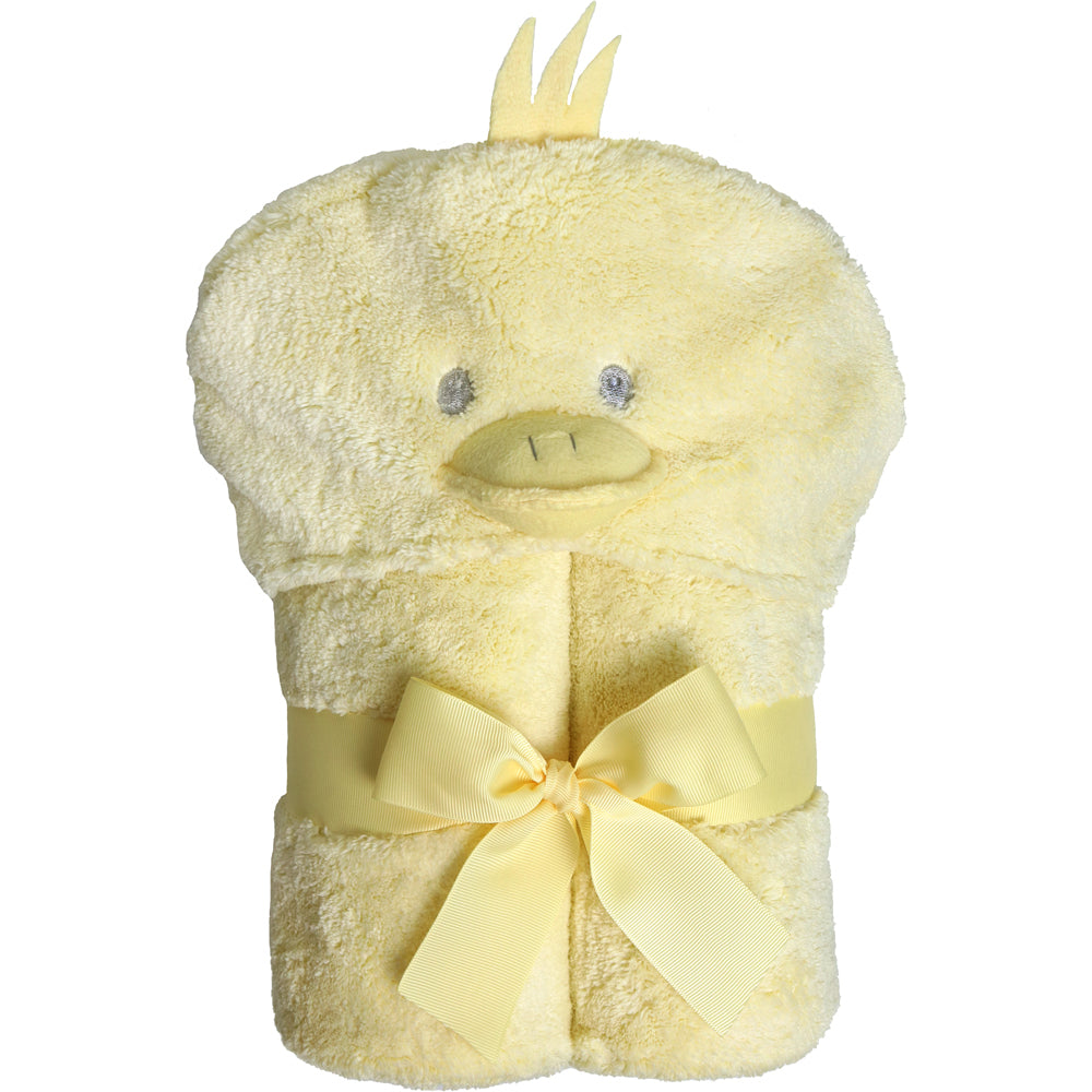2PK Ollie & Paige Kids Hooded Bath Towel/Wrap Puddles The Duck Yellow