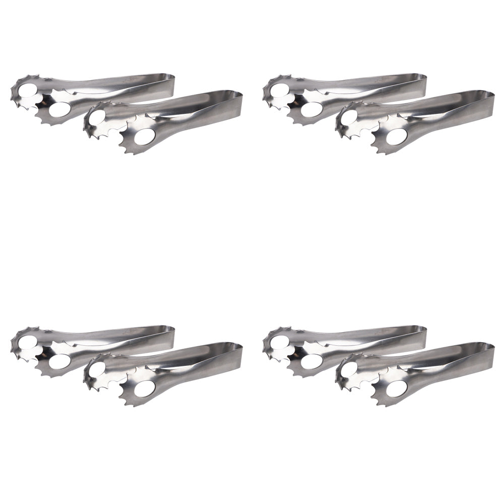 4x 2pc Appetito Stainless Steel Appetiser Tongs 13cm