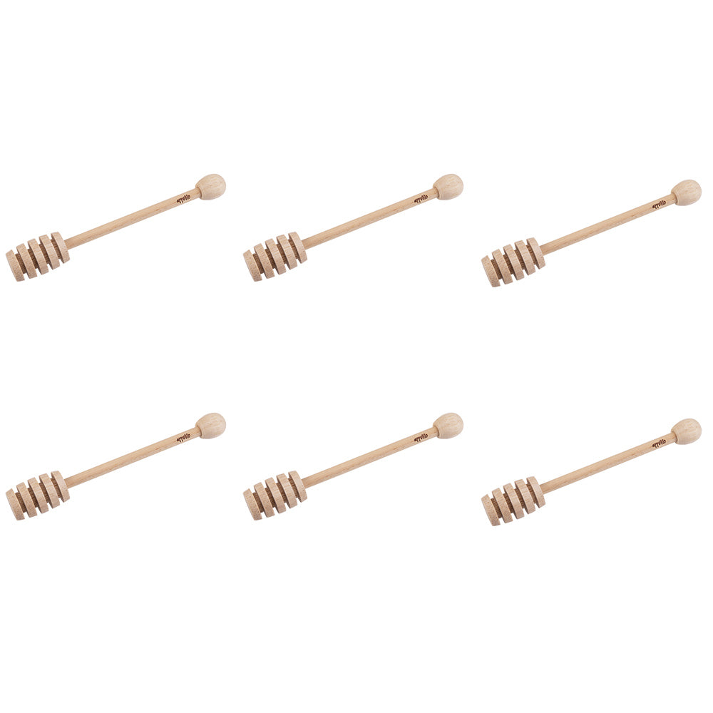 6PK Appetito Wood Honey Dipper Home Kitchen Server