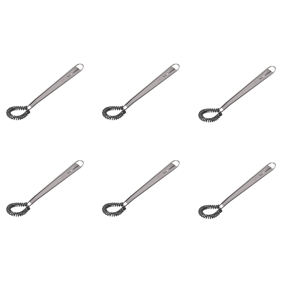 6PK Appetito Silicone Little Gem Sauce Whisk Charcoal Grey