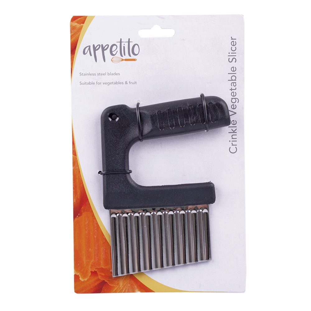 6PK Appetito Crinkle Vegetable Slicer Home Kitchen Cooking Black