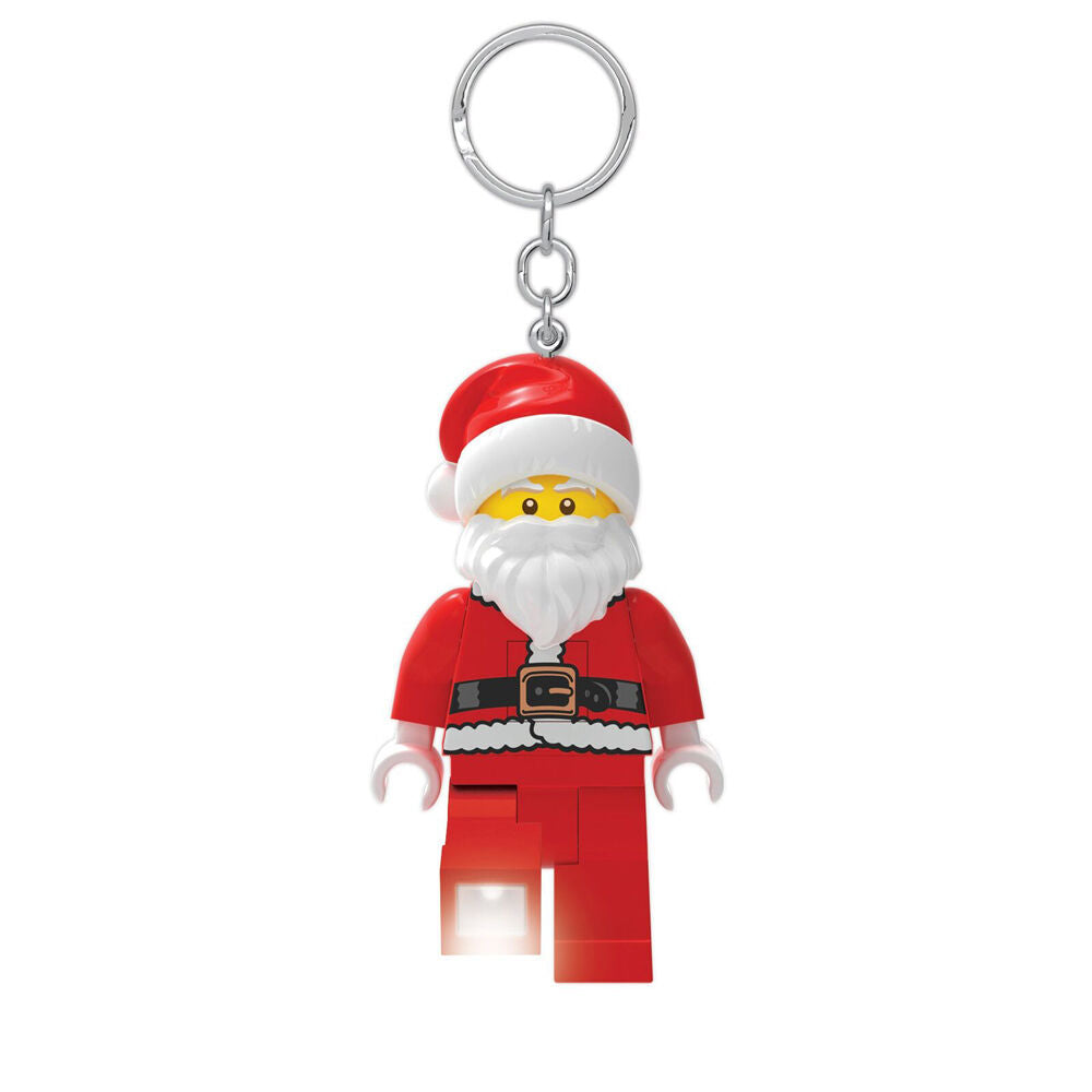 2PK Lego Minifigure Santa Keychain LED Light 4x12cm Kids - Red 6y+