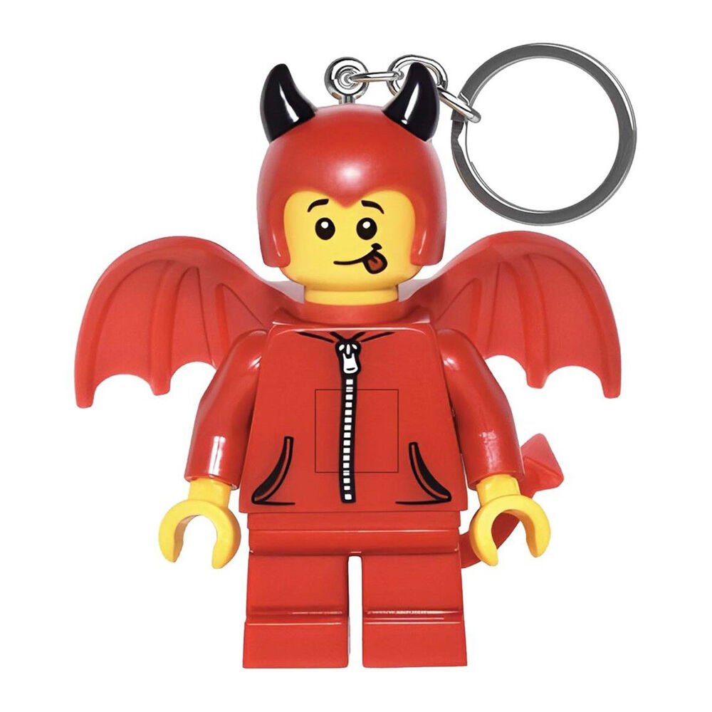2PK Lego Minifigures Cute Little Devil Keychain LED Light 3.9x4cm - Red 6y+