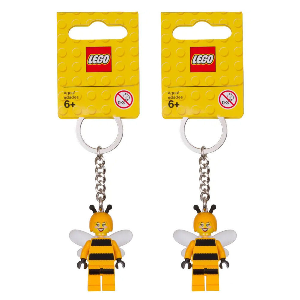 2PK Lego Brick Keychain Light Bumble Bee Hanging Accessory Key Ring Bag Charm
