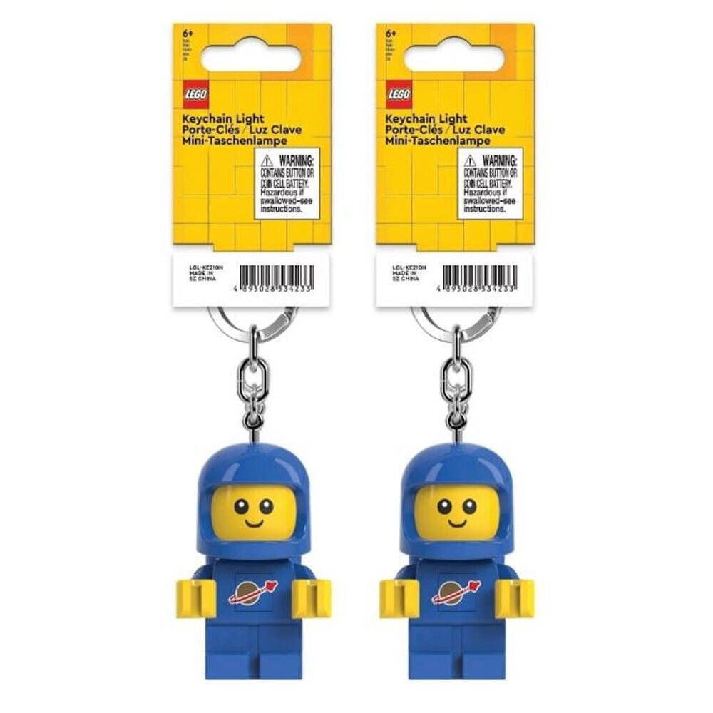2PK Lego Brick Keychain Light Spaceman Baby Hanging Accessory Key Ring Charm