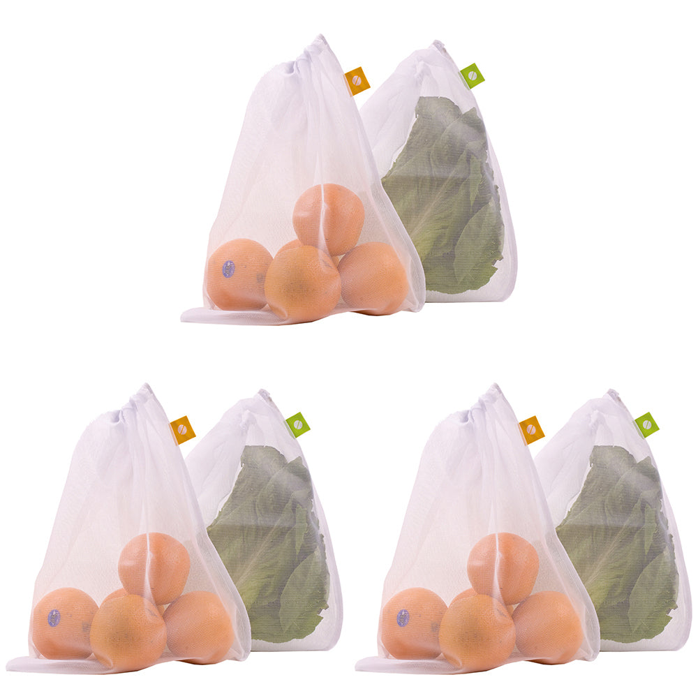3x 5pc Appetito Mesh Produce Bags Home Kitchen Food Organiser