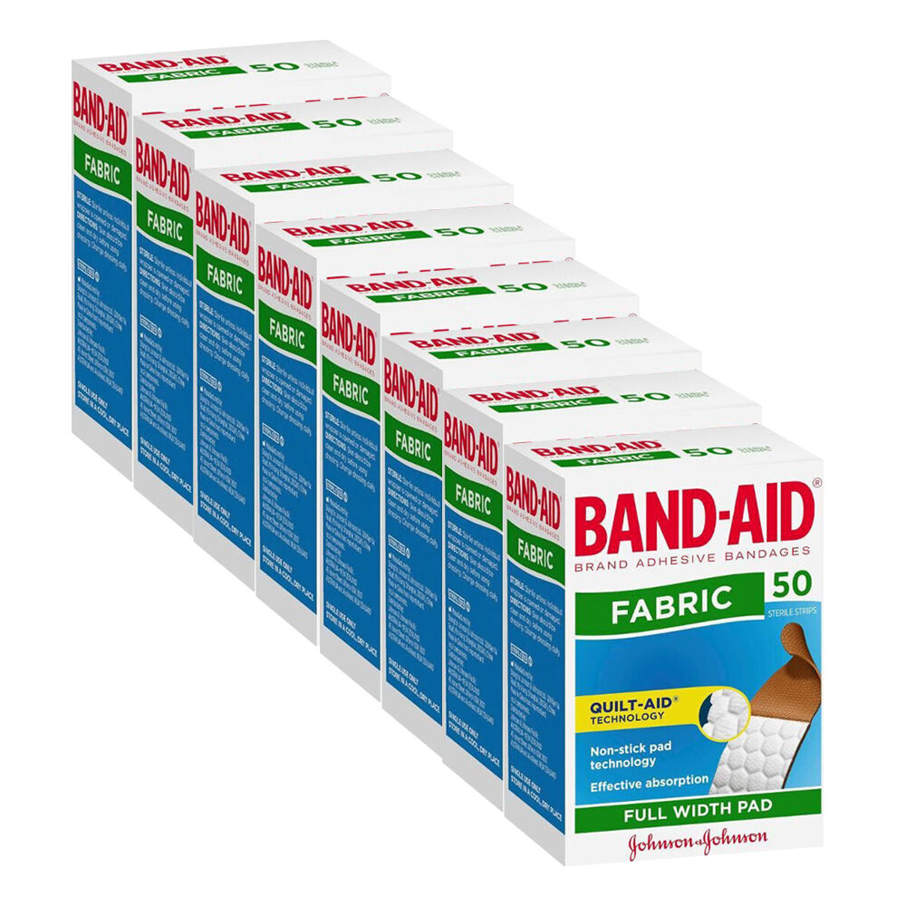 8x 50pc Band-Aid Brand Adhesive Bandages Fabric Strips Wound Protection