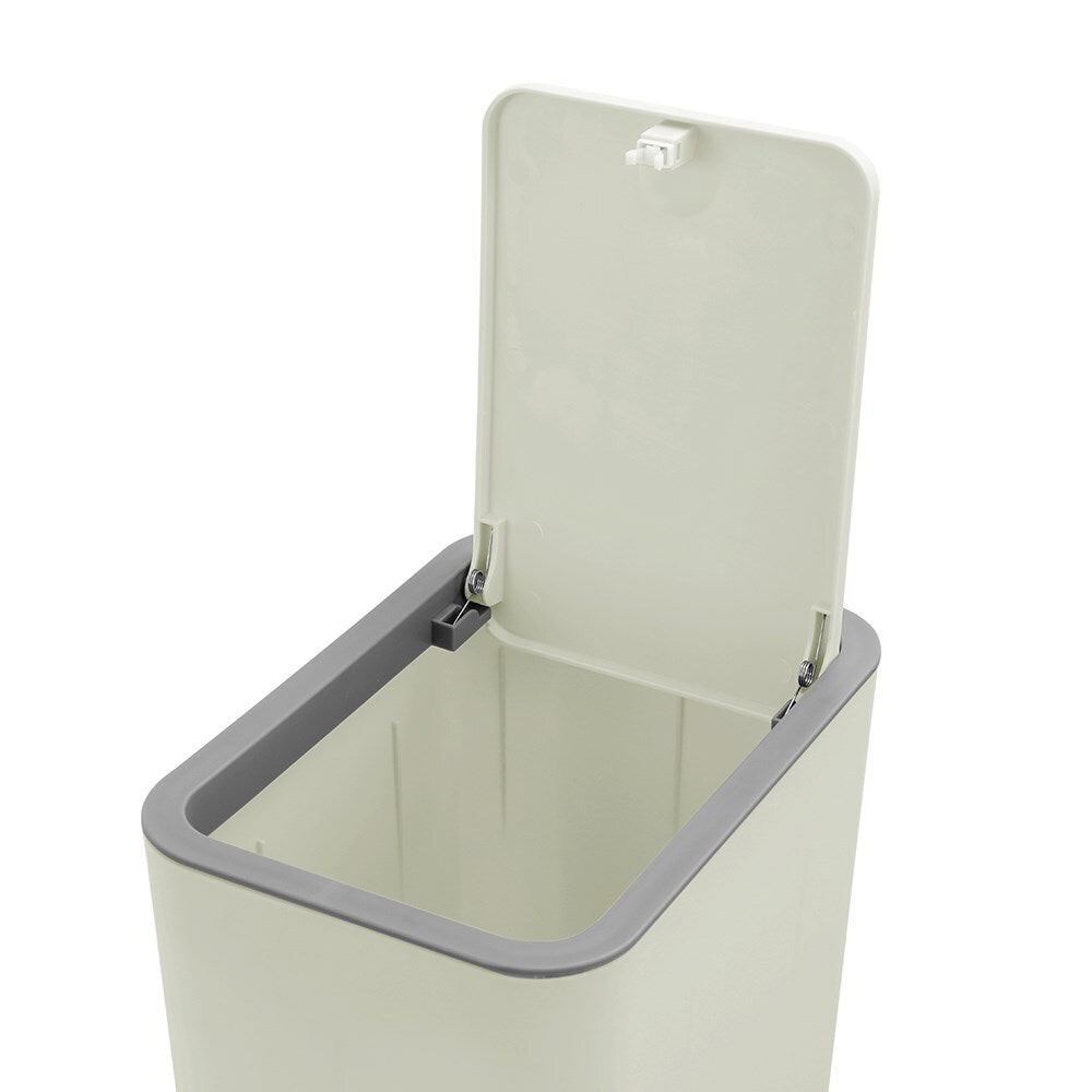 3PK Boxsweden 10L/33cm Touch Top Rubbish Bin Rectangle - White