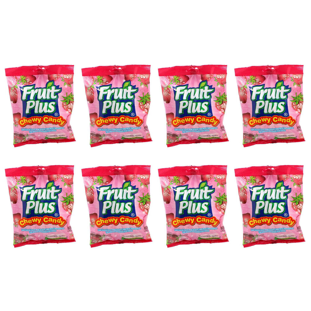 8PK Fruit Plus Kids Soft Chewable Chewy Candy w/ Strawberry Flavour 150g Pack