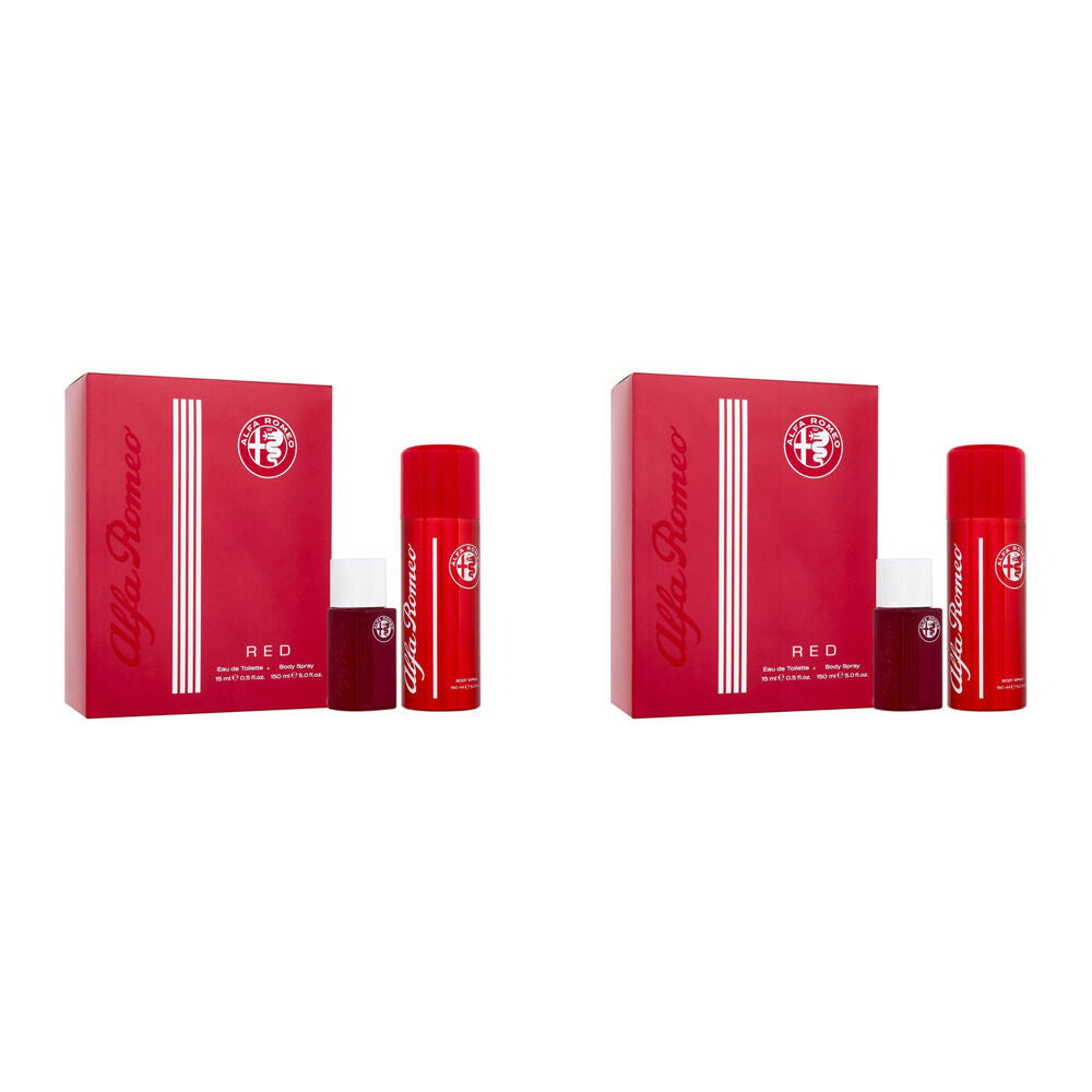 2x 2pc Alfa Romeo Red 15ml EDT & 150ml Deodorant Spray Gift Set