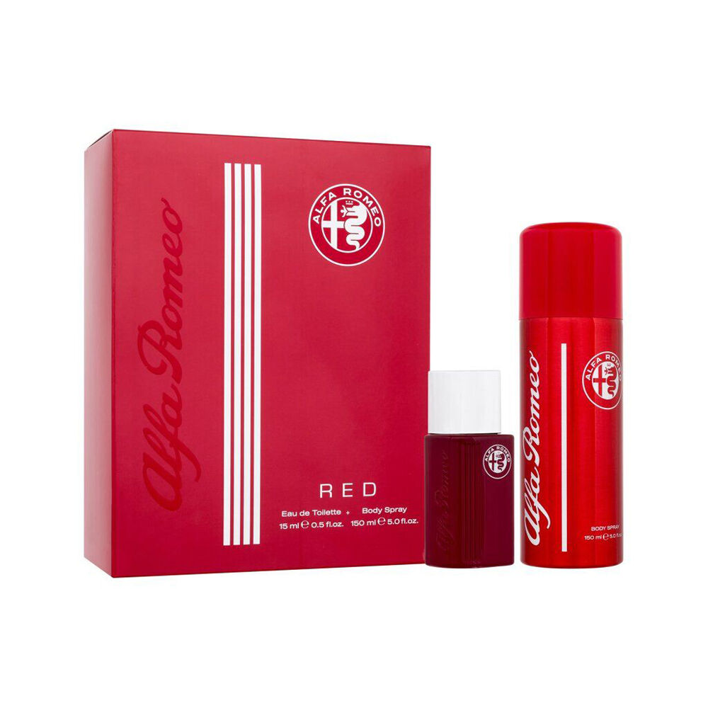 2x 2pc Alfa Romeo Red 15ml EDT & 150ml Deodorant Spray Gift Set