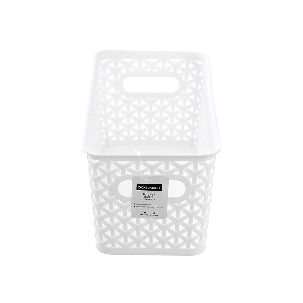 12PK Boxsweden Wicker Storage Basket 15.5x34cm - Assorted