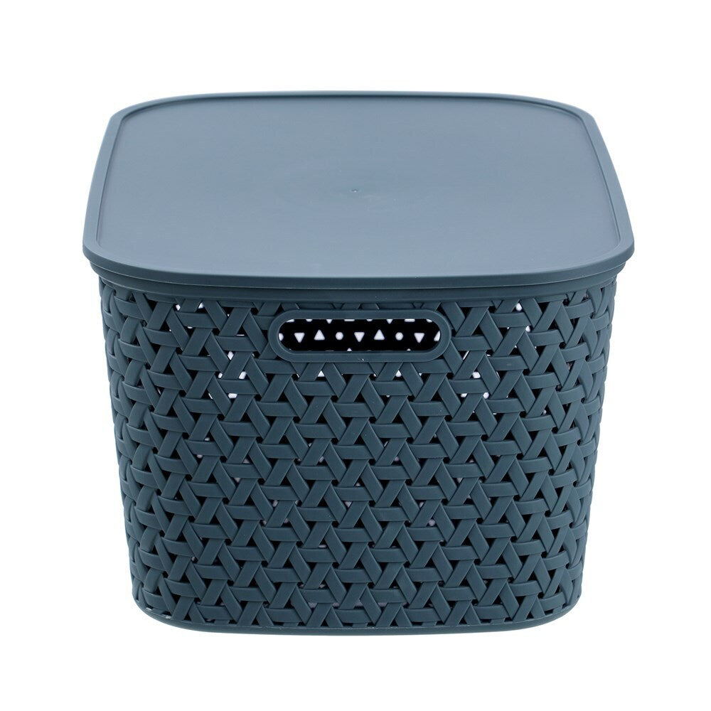 12PK Boxsweden Woven Rattan 26L/40cm Lidded Basket Storage - Assorted