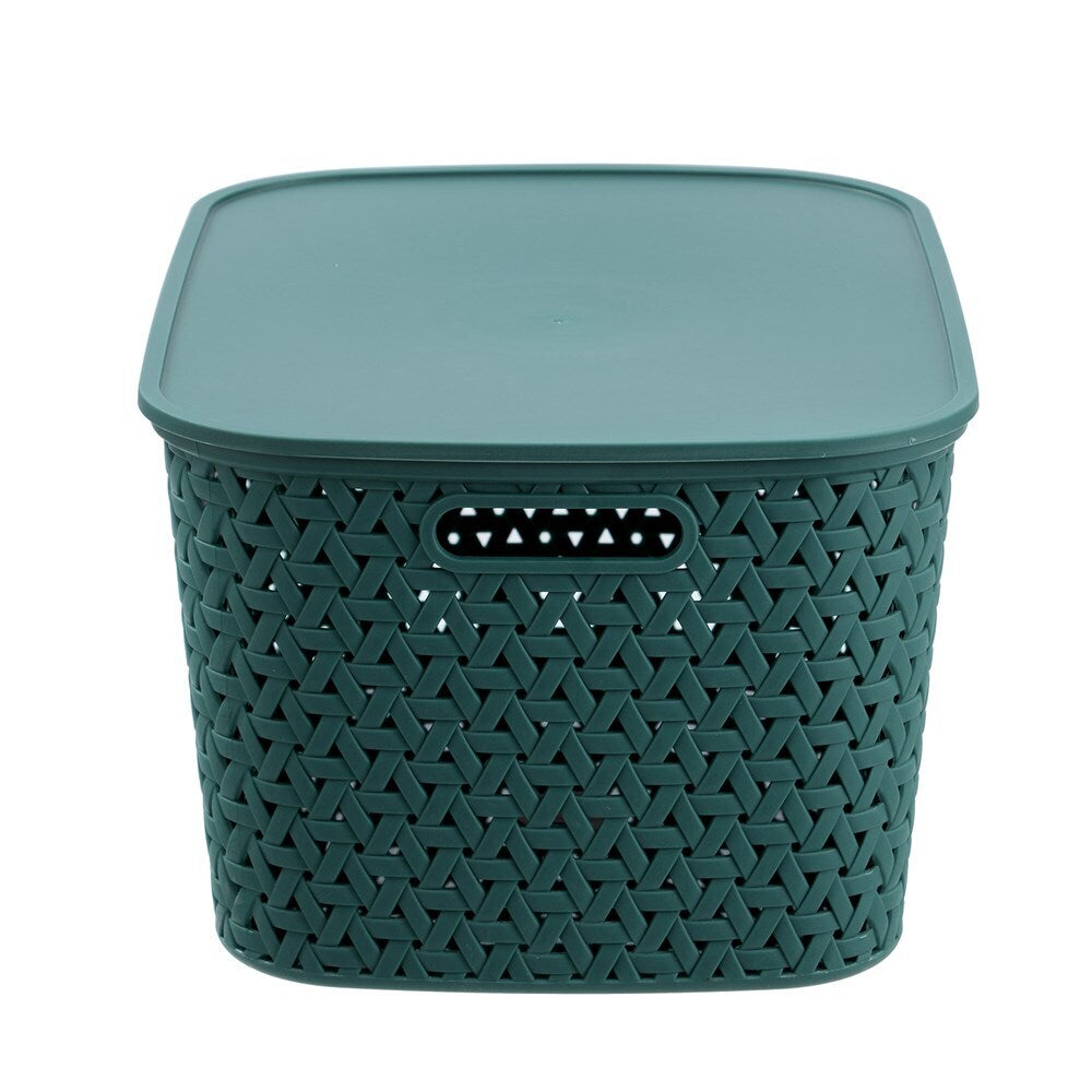 12PK Boxsweden Woven Rattan 26L/40cm Lidded Basket Storage - Assorted