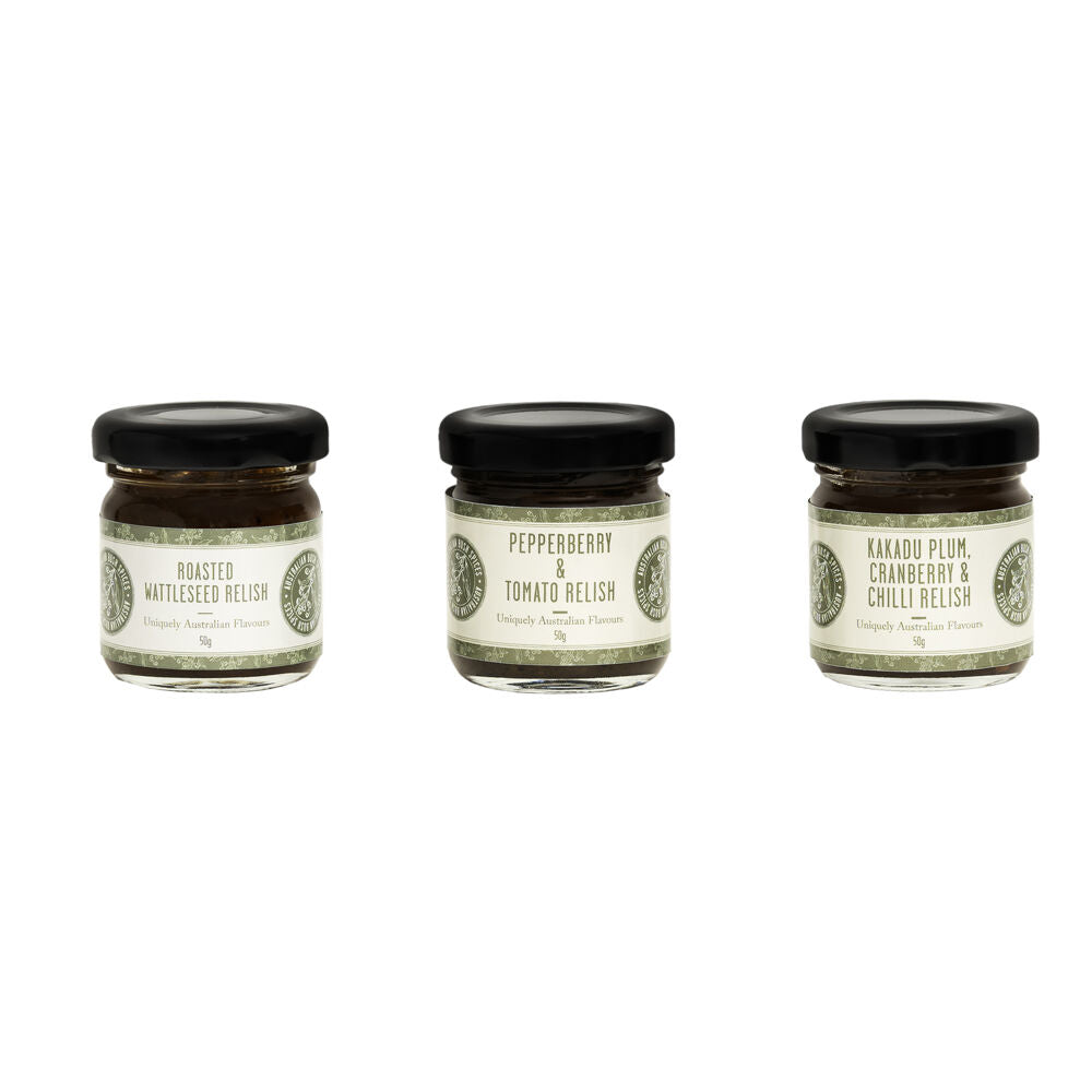9pc Australian Bush Spices Mini Relish/Mini Jams/ Mini Tomato Sauces Set