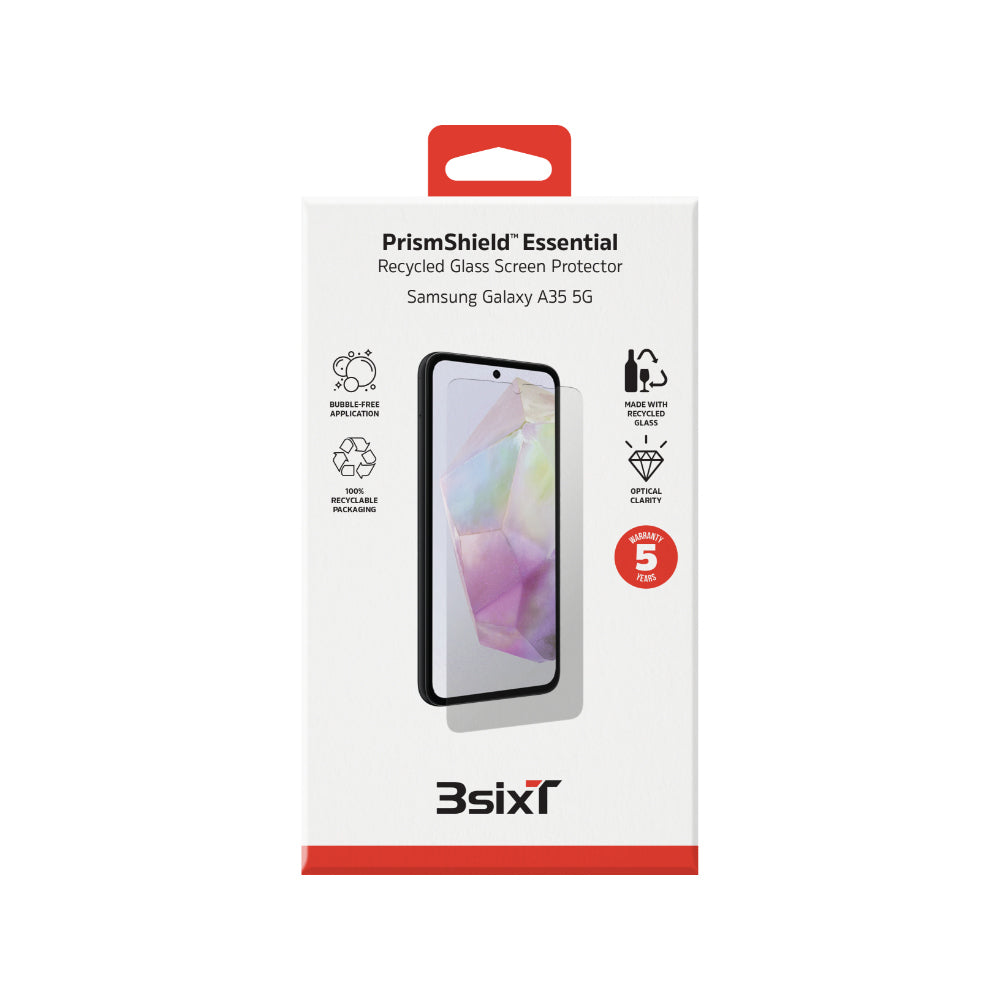 2PK 3sixT PrismShield Essential Glass Screen Protector For Samsung A35 5G Clear