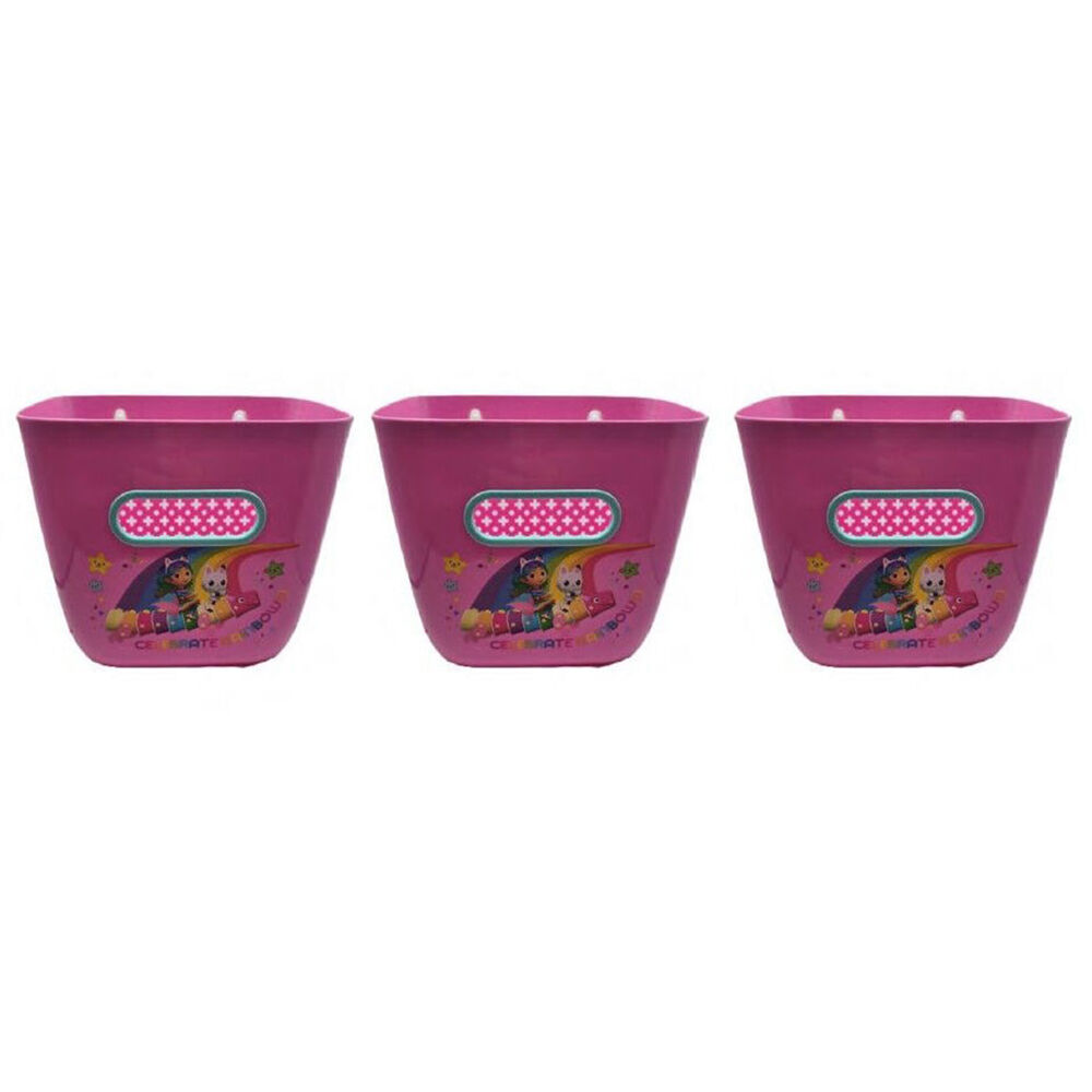 3PK Gabbys Dollhouse Bath Scoop Organiser Kids Bathing Toy Storage Pink