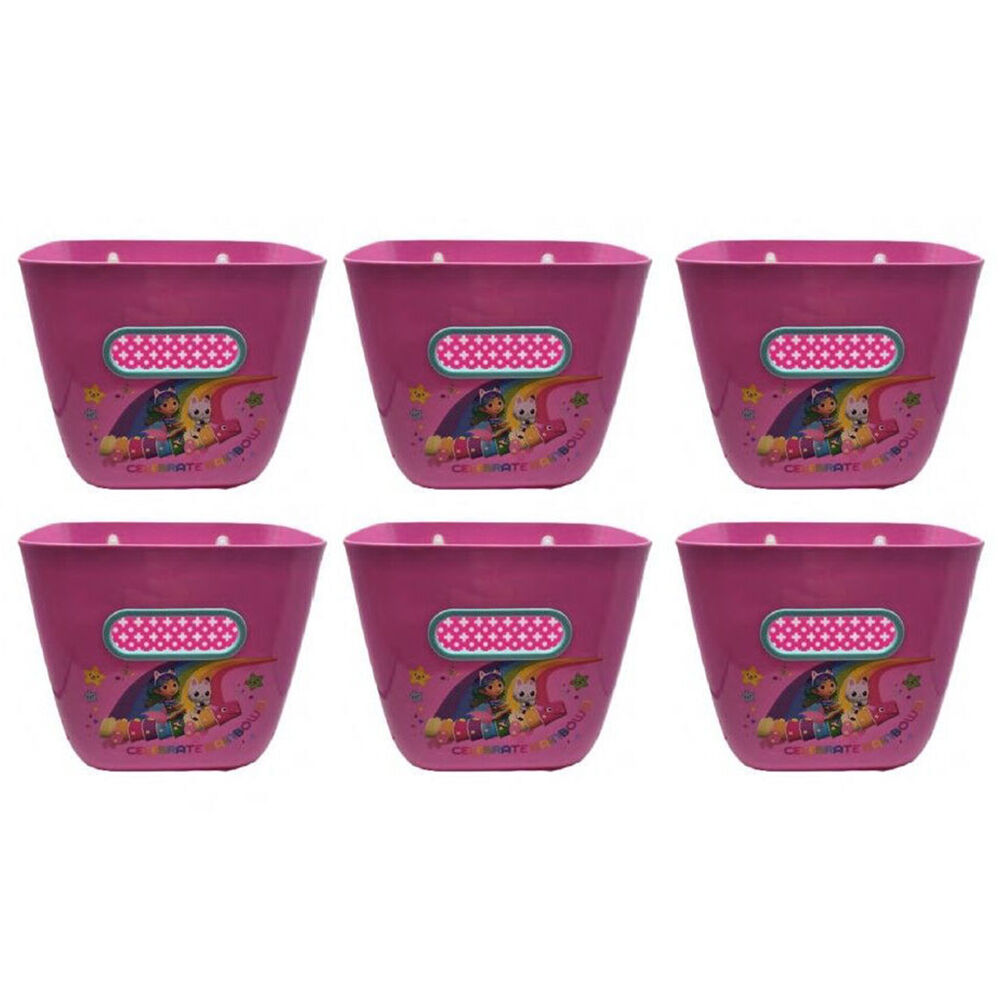 6PK Gabbys Dollhouse Bath Scoop Organiser Kids Bathing Toy Storage Pink