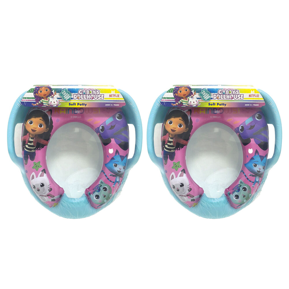 2PK Gabbys Dollhouse Soft Padded Potty Seat Kids Toilet Training 24m+