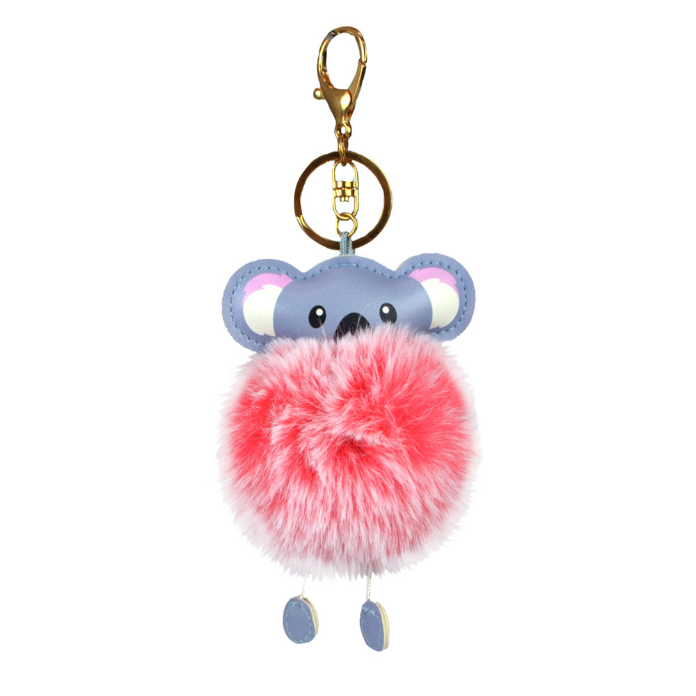 5PK Zookidz Koala Keychain Animal Plush Fluff Accessory Toy 9cm Pink 3+