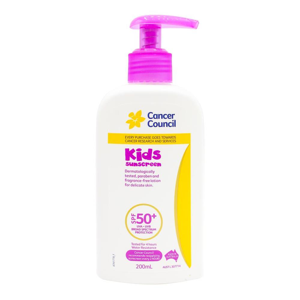 4PK Cancer Council 200ml Kids Sunscreen SPF50+ Body Lotion